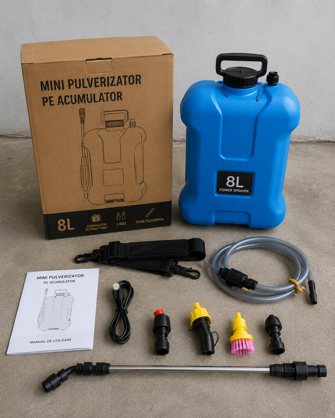 Pulverizatorul Instant cu 3 Duze și Furtun + Mănuși de Protecție Cadou
