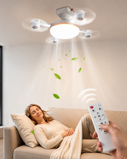 💡 Ventilator de Tavan cu Lumină LED 2-în-1 Modern — Silențios și Economic în Energie