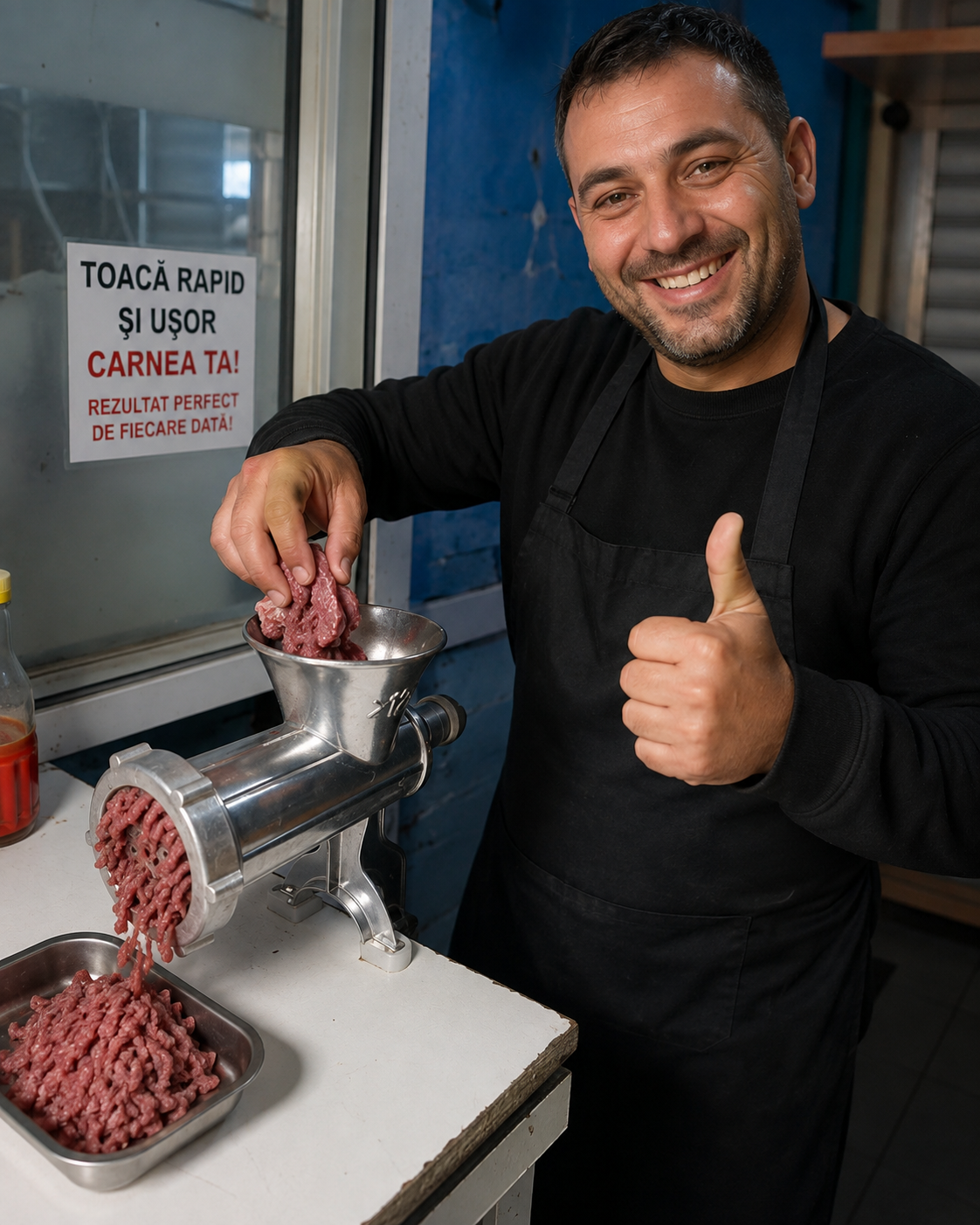 Mașina de Tocat Carne din Inox — Carne Tocată Fără Chin