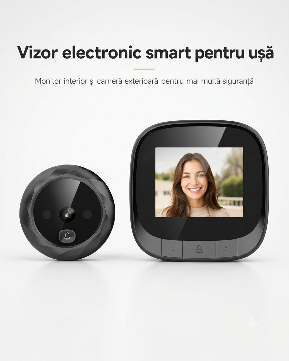 Vizor Smart pentru Ușă — Vezi Clar Zi și Noapte