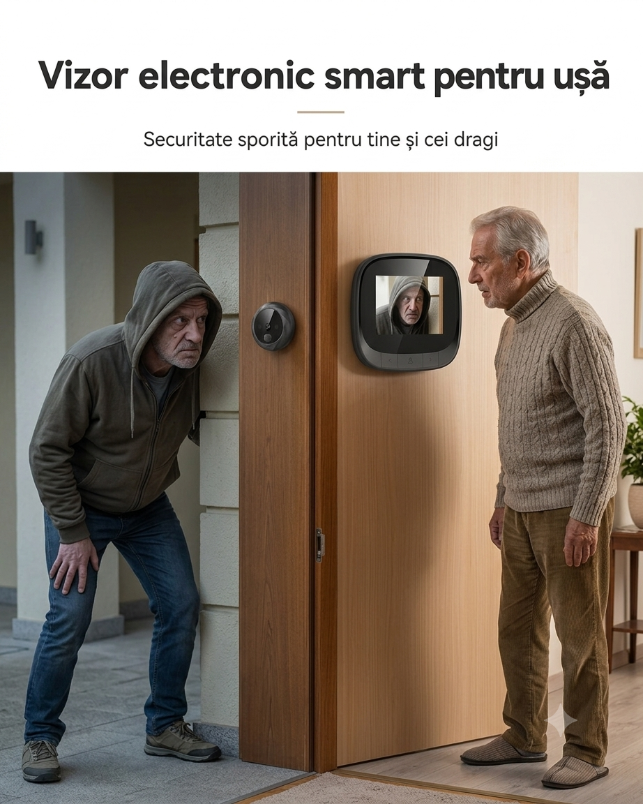 Vizor Smart pentru Ușă — Vezi Clar Zi și Noapte