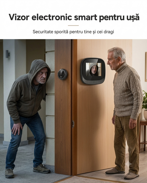 Vizor Smart pentru Ușă — Vezi Clar Zi și Noapte