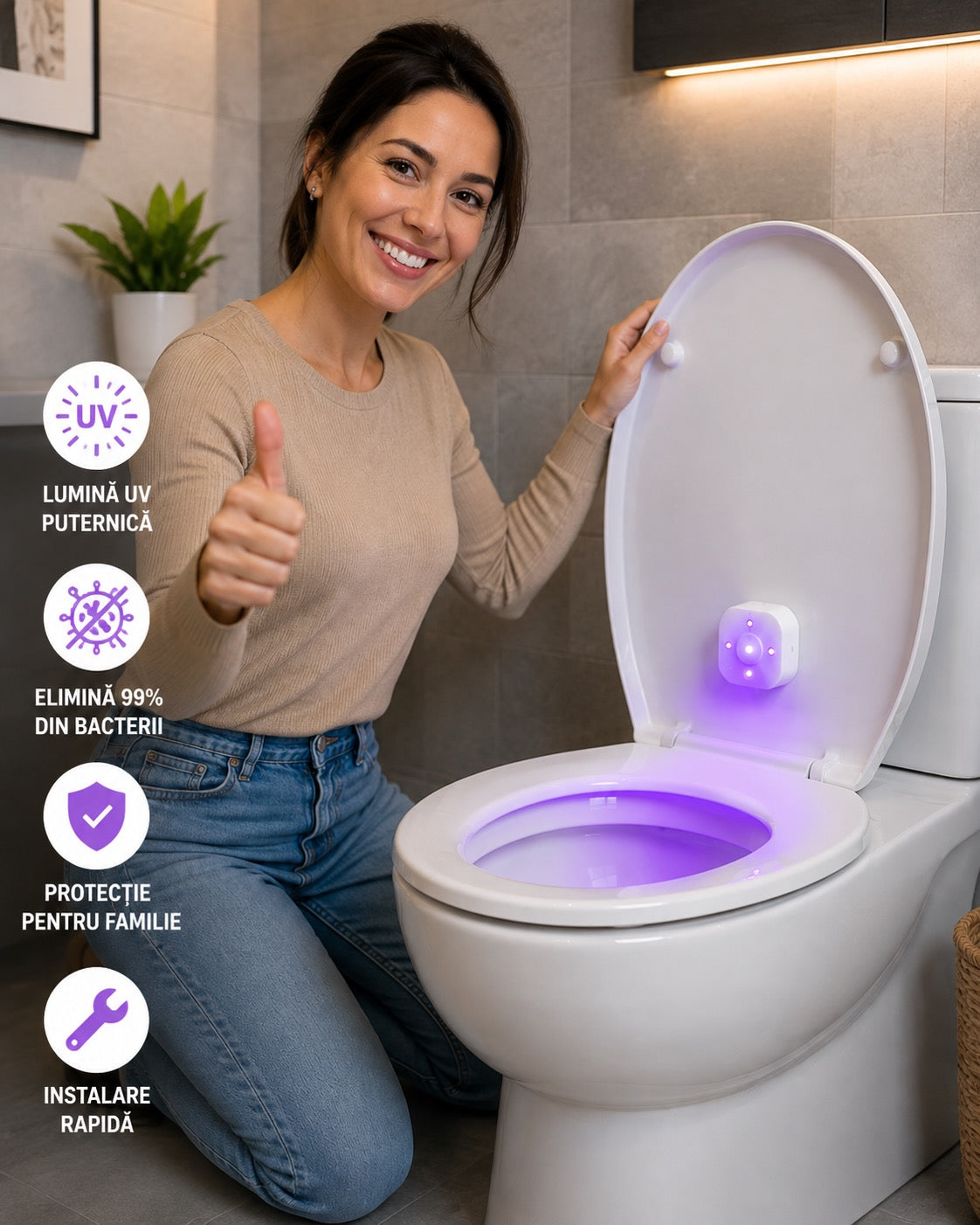 1+1 Sterilizator UV Toaletă
