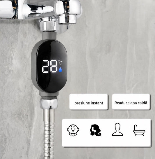 Termometrul Digital pentru Duș- Presiune și Apă Caldă Instant